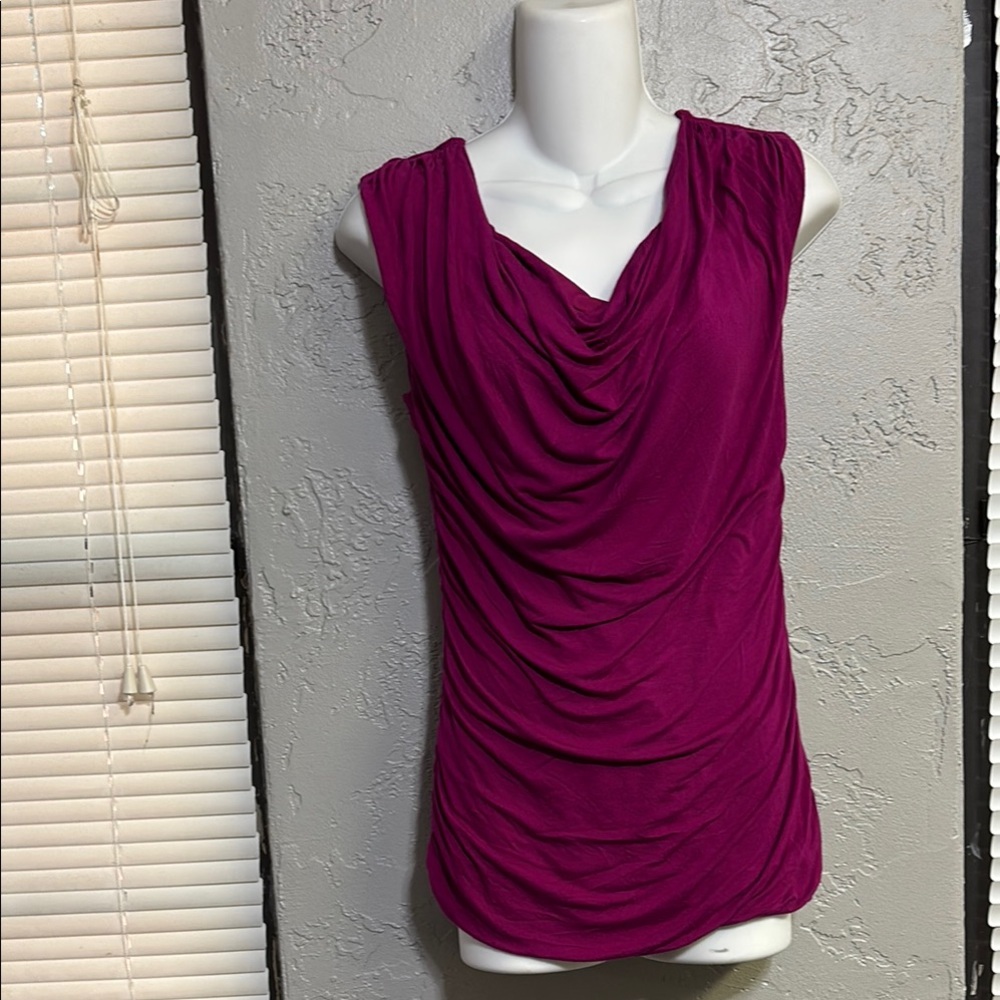 3 for $15 Elegant Magenta Drape Neck Top.